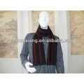 Mens Fashion Black Red Stripes Silk Jacquard Neckchief